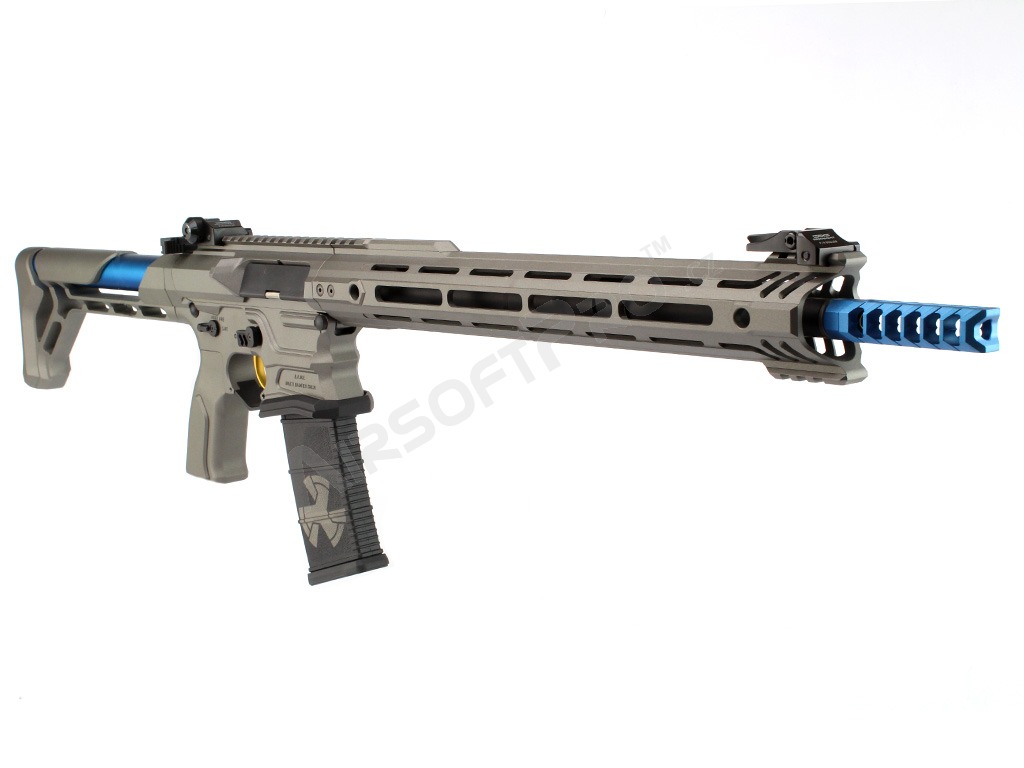 Elektrická airsoftová puška typu AEG v černé barvě